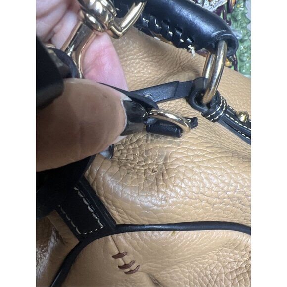 Dooney and Bourke Brown Pebble Grain Floretine Leather Large Satchel Handbag - Picture 16 of 16